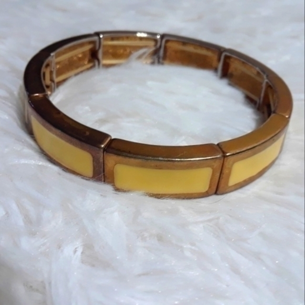 Vintage Enamel Framed Color Block Cable Bracelet